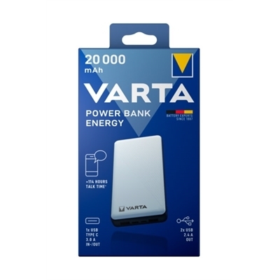 Varavirtalähde Varta Power Bank 20000mAh - lataa jopa 3 laitetta yhtäaikaa, sis Micro USB -kaapelin