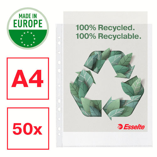 Kansiotasku Esselte Recycled Maxi A4 PP70 LS /50 kpl ltk - kierrätysmateriaalia, kierrätettävä