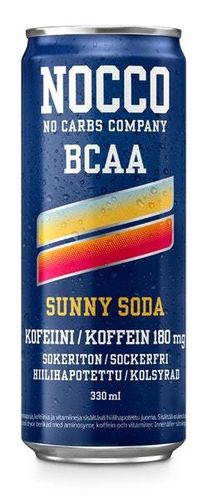 Energiajuoma Nocco BCAA Sunny Soda 0,33 L /24 kpl ltk - kofeiinia, aminohappoja, vitamiineja