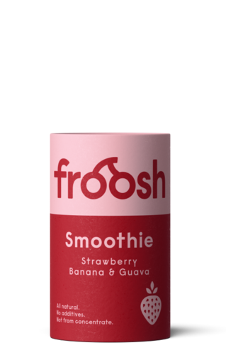 Froosh Smoothie mansikka-banaani-guava 150ml - ei lisäaineita, ei sokeria, FSC-sert. kartonkipakkaus