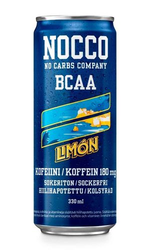 Energiajuoma Nocco BCAA Limón Del Sol 0,33l /24 kpl ltk - kofeiinia, aminohappoja, vitamiineja