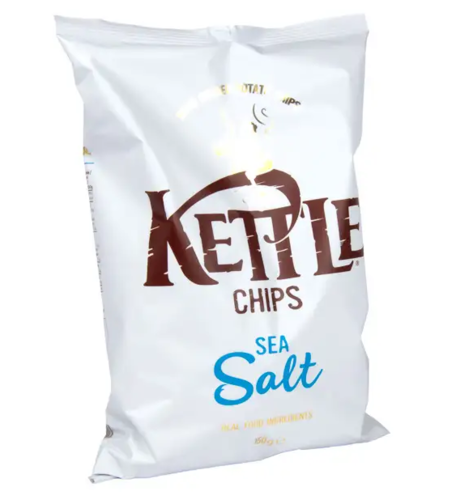 Perunalastut Kettle Sea Salt 150g - käsinvalmistettu sipsi ilman lisäaineita