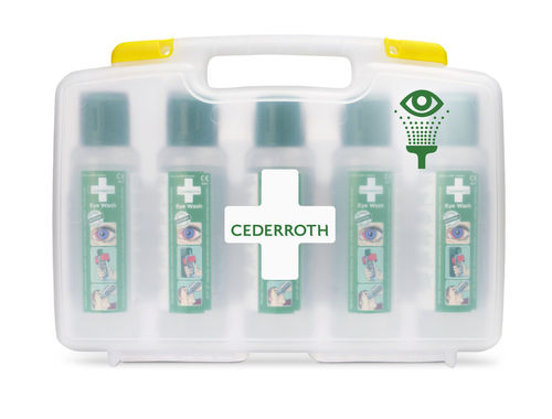 Silmänhuuhtelupakki Cederroth 5 x 500 ml - puskuroitu, huuhtele ja neutralisoi, 100% fosfaatiton