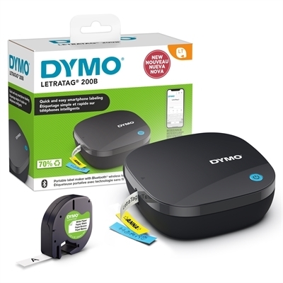 Tarrakirjoitin Dymo LetraTag 200B - paristokäyttöinen pieni bluetooth-tarratulostin älypuhelimille