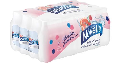 Kivennäisvesi Novelle vadelma-veriappelsiini 0,33 /24 kpl (ei sis pantti) - suolaton, sokeriton