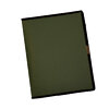 Klaffikansio vihreä - tukeva mappimekanismi ja läpinäkyvä klaffitasku etukannen sisäpuolella