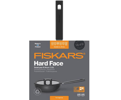 Paistokasari Fiskars Hard face 24 cm - kaikille liesille, uuninkestävä 150°C, konepestävä