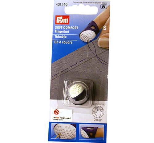 Sormustin Prym Ergonomics M - ergonominen muotoilu, mukautuu sormen muotoon