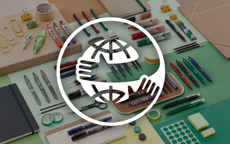 Erilaisia Pilot-kyniä ja Eco Mark -logo