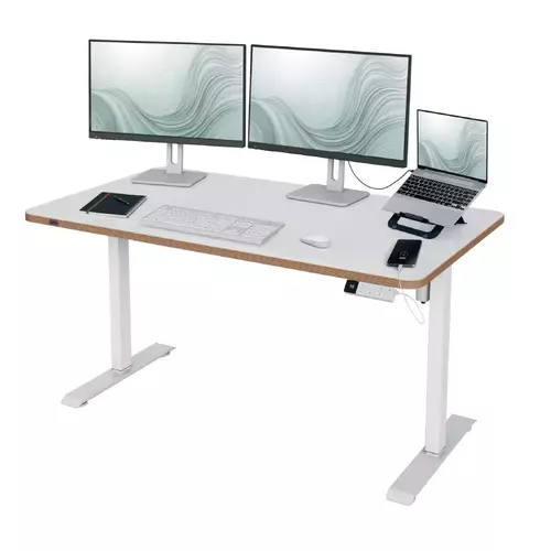 Sähköpöytä Leitz Ergo 140x80 cm valkoinen - sähköinen korkeudensäätö, muisti- ja muistutustoiminnot