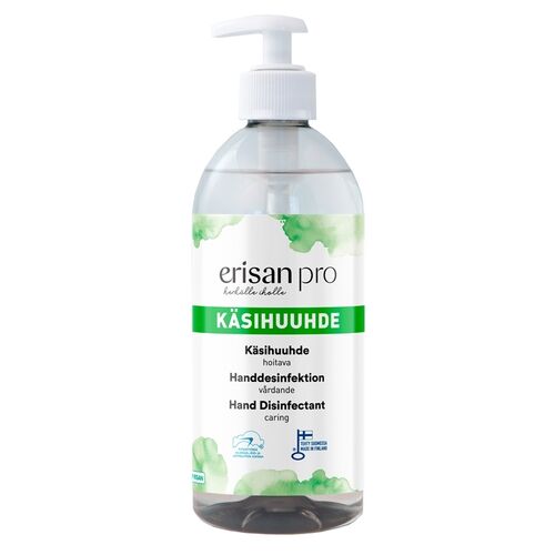 Käsihuuhde Erisan Pro 500 ml pumppu - kotimainen, täyttää ammattikäytön vaatimukset esim. kirurgia