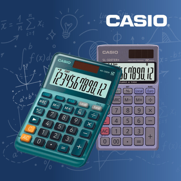 Kaksi erilaista Casio-laskinta
