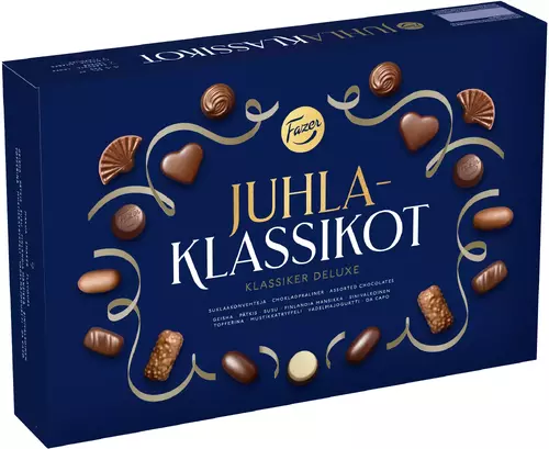 Suklaakonvehtirasia Fazer Juhlaklassikot 380 G - sisältää rakastetuimpia Fazer-suklaakonvehteja