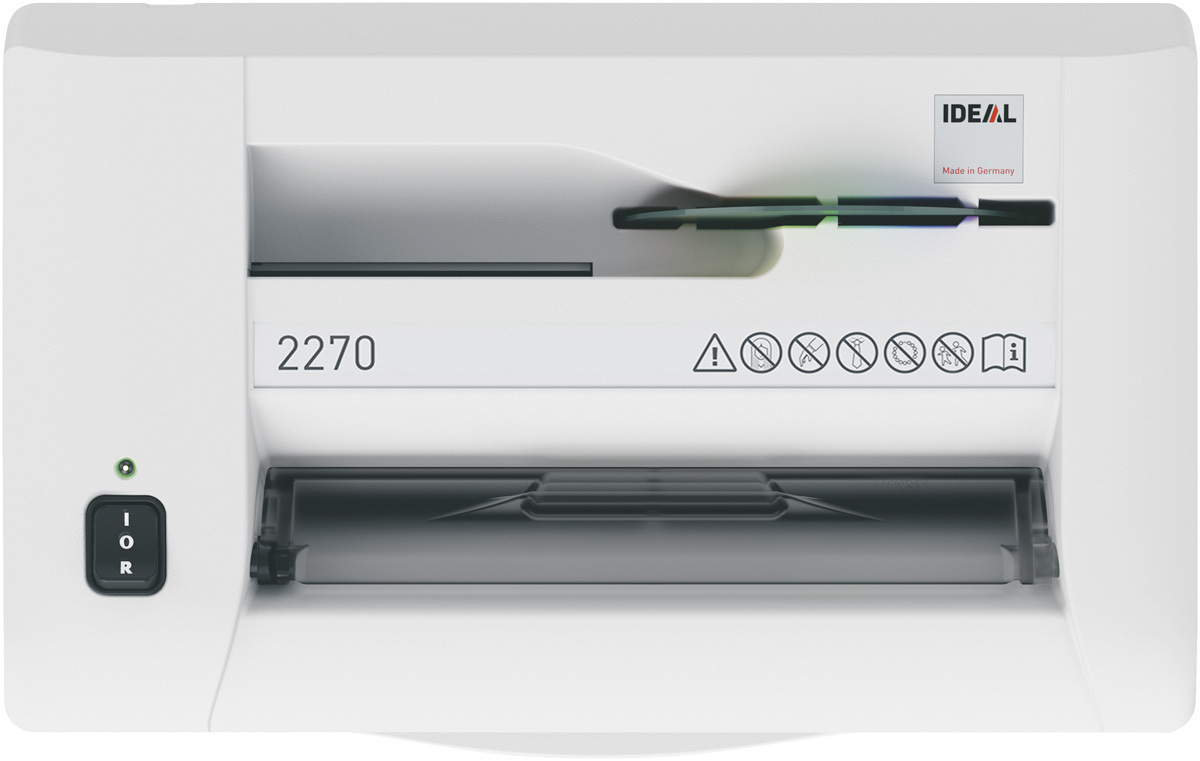 Paperintuhooja Ideal 2270 4mm suikale - silppuri, joka tuhoaa myös luottokortit ja CD-levyt