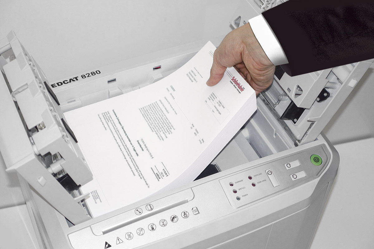 Paperintuhooja Ideal Shredcat 8280 CC 4x10 mm silppu - suuren kapasiteetin silppuri