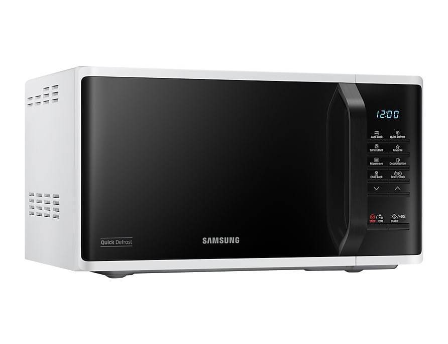 Mikroaaltouuni Samsung 23 l 800 W valkoinen - tasalämpö, Quick Defrost, Eco-moodi, lämpimänäpito