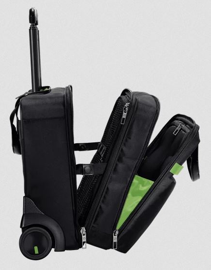 Vetolaukku Leitz Carry-On Trolley (salkkumalli) musta - sis. paljon erilaisia taskuja ja tarvikkeita