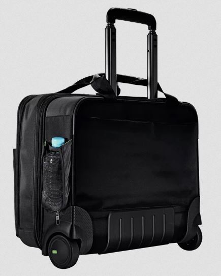 Vetolaukku Leitz Carry-On Trolley (salkkumalli) musta - sis. paljon erilaisia taskuja ja tarvikkeita