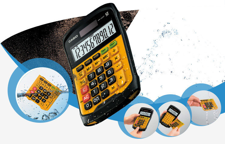 Pöytälaskin Casio WM -320MT vesisuojattu
