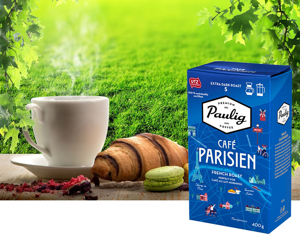 Kahvi Paulig Parisien SJ 400 g UTZ-sertifioitu - erittäin tumma, lempeä, harmoninen
