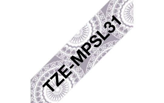 Tarrakasetti Brother TZe-MPSL31 12mm hopea pitsi/musta