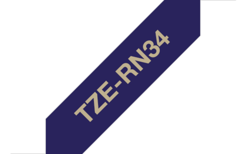 Tekstiilinauha Brother TZe-RN34 12mm satiini sininen/kulta