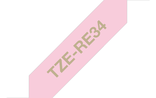 Tekstiilinauha Brother TZe-RE34 12mm satiini pinkki/kulta
