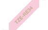 Tekstiilinauha Brother TZe-RE34 12mm satiini pinkki/kulta