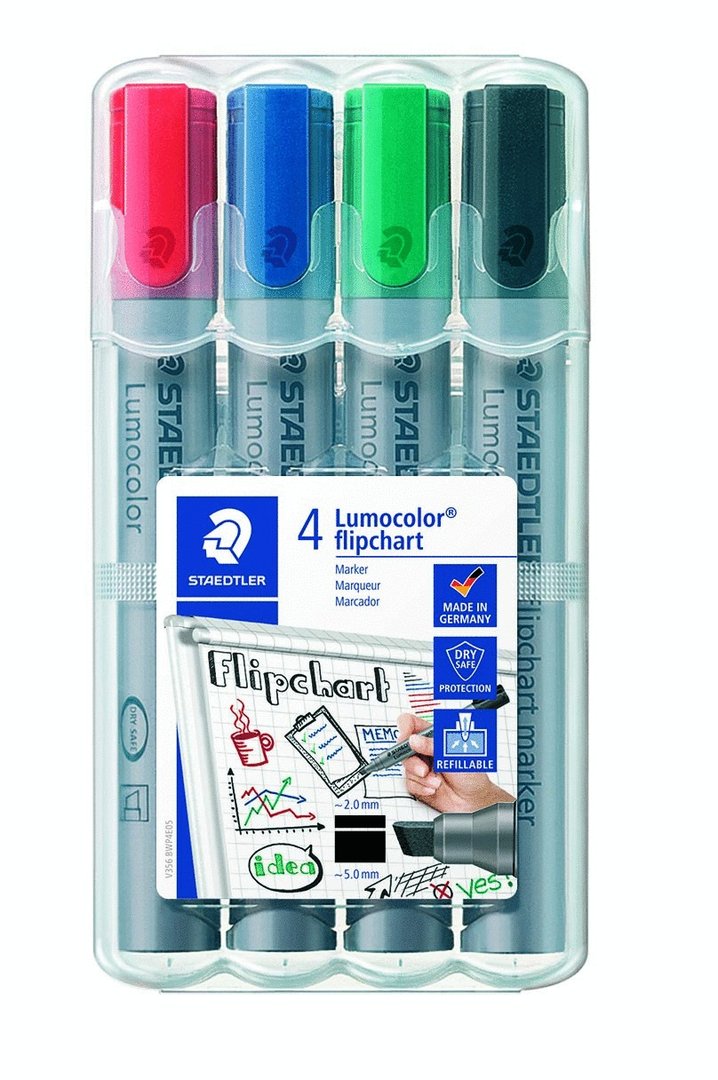 Lehtiötussi Staedtler Lumocolor 356 viisto 4 väriä