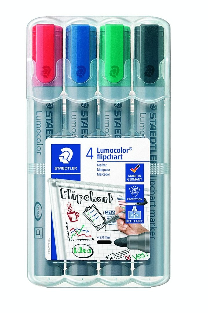 Lehtiötussi Staedtler Lumocolor 356 pyöreä 4 väriä