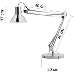 Työpistevalaisin Unilux Success LED kromi - upea ajaton muotoilu ja mukana 11 W LED E27 -lamppu