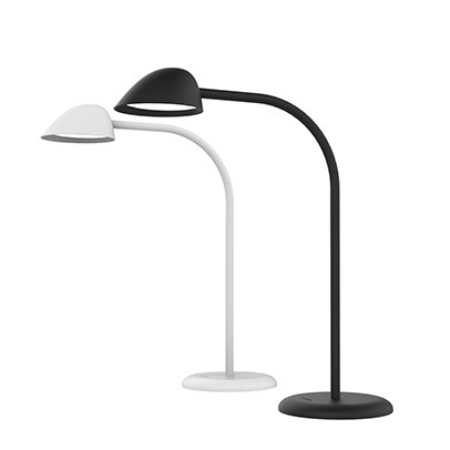 Työpistevalaisin Unilux Easy LED musta -  valon kirkkauden säätö ja USB-portti