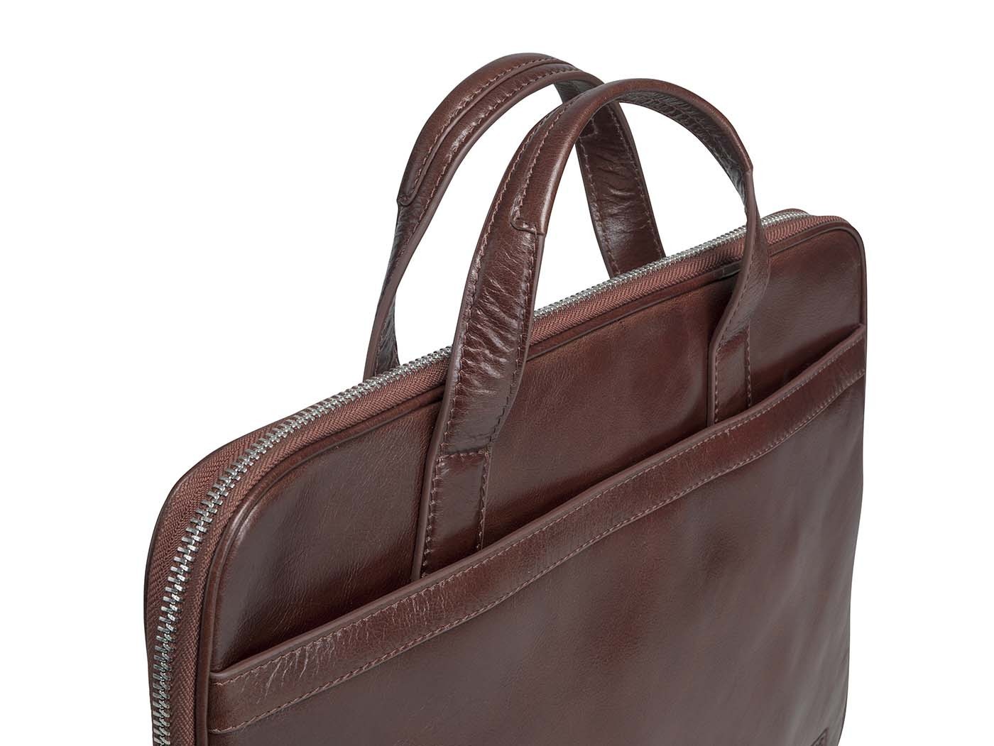 Tietokonelaukku Pierre Slim 14" nahka ruskea - Murano Buffalo -nahkaa